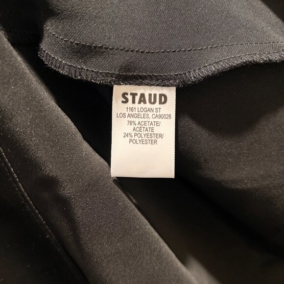 STAUD Millie Satin Belted Maxi Shirtdress NWT - Picture 6 of 8